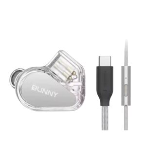 BUNNY Wired Gaming Earphones, Entry-Level HiFi IEM Earbuds with Mic-Type C