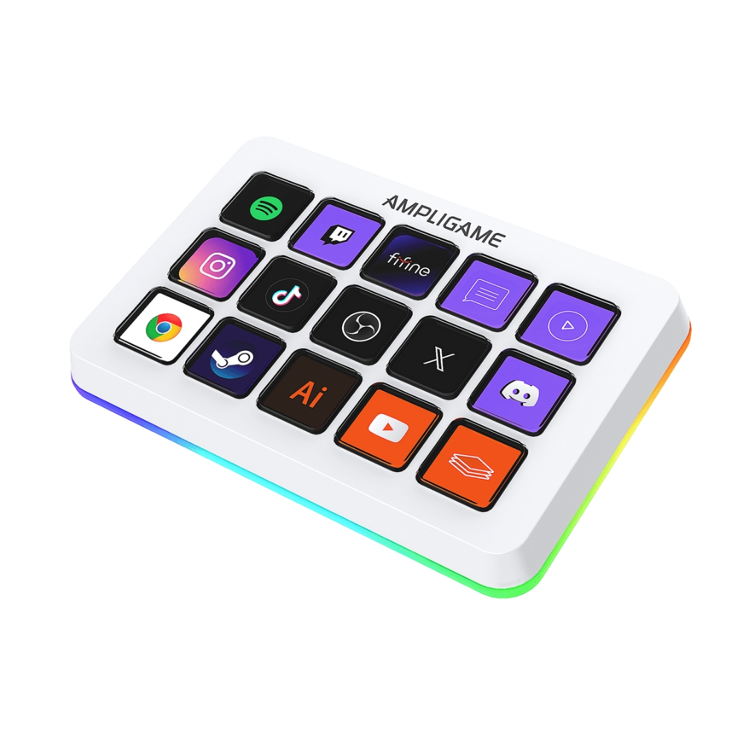 FIFINE AmpliGame D6 Stream Controller Deck with RGB White