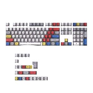 Comic Style Colorful Mixed Light Keycaps Original Factory Height 134 Keys Set Classic Minimalist Style Machine Keycap Decoration