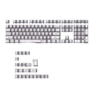 Comic Style White Mixed Light Keycaps Original Factory Height 134 Keys Set Classic Minimalist Style Machine Keycap Decoration