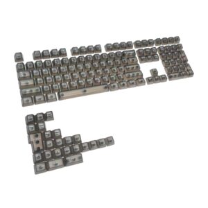 Crystal Transparent Black Cherry Profile Keycaps For Mechanical Gaming Keyboard ISO Enter PC Key Caps Side carving Backlit RGB Keycap