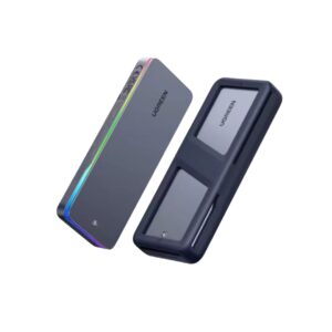 UGREEN 20Gbps M.2 SSD Case NVMe SATA SSD Enclosure Adapter USB 3.2 Gen2 External Enclosure Supports RGB Lighting effect